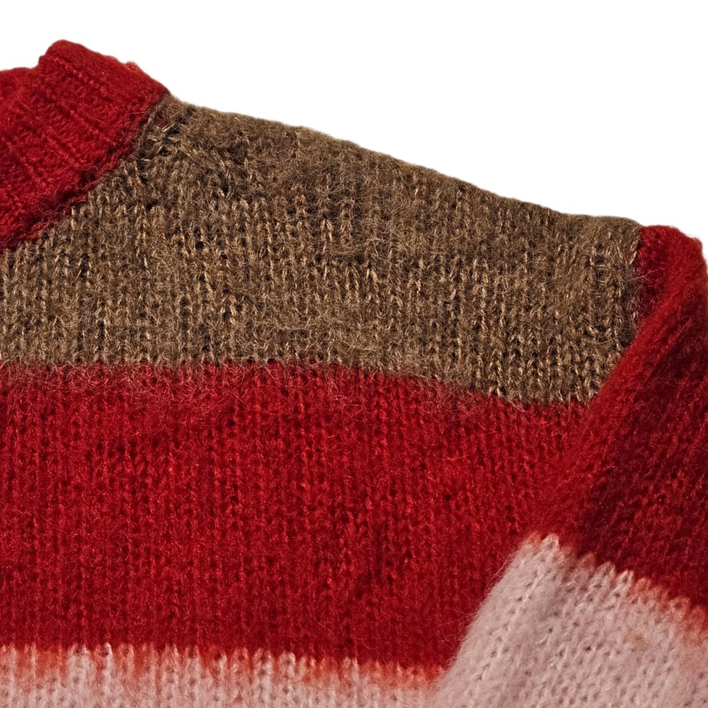 A New Day Striped Sweater Size S Red‎ Pink Brown Knit Pullover Women's - Picture 4 of 10